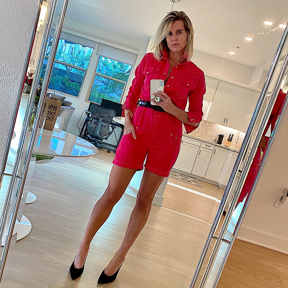 Hot Pink Western-style Jumpsuit NWT